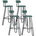 Ver imagem 1 de Kit 04 Banqueta Alta Bar Cozinha Sala de Jantar Áris C01 Preto Courino Verde Sálvia - Lyam Decor