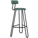 Ver imagem 5 de Kit 04 Banqueta Alta Bar Cozinha Sala de Jantar Áris C01 Preto Courino Verde Sálvia - Lyam Decor