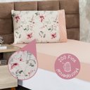 Ver imagem 2 de Jogo de Lençol Solteiro 2 Peças Estampado Urbe 200 Fios Floral Rosê Casa Dona