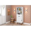 Ver imagem 1 de Estante para Livros 1 Porta 2 Gavetas 162cmx55cm Paris Retrô