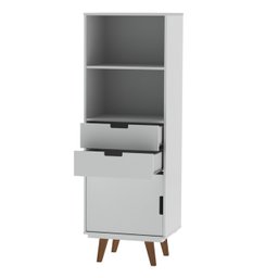 Estante para Livros 1 Porta 2 Gavetas 162cmx55cm Paris Retrô - 4