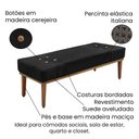 Ver imagem 4 de Kit Cabeceira e Calçadeira Recamier Queen 1,60m Suede Preto