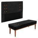 Ver imagem 1 de Kit Cabeceira e Calçadeira Recamier Queen 1,60m Suede Preto