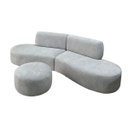 Ver mais imagens de Sofa Virgínia Curvo em Bouclé Kit com Puff | Conforto e Design Moderno