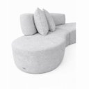Ver imagem 2 de Sofa Virgínia Curvo em Bouclé Kit com Puff | Conforto e Design Moderno