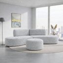 Ver imagem 7 de Sofa Virgínia Curvo em Bouclé Kit com Puff | Conforto e Design Moderno