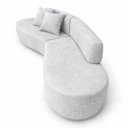 Ver imagem 3 de Sofa Virgínia Curvo em Bouclé Kit com Puff | Conforto e Design Moderno