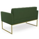 Ver imagem 7 de Sofá Namoradeira Base Industrial Dourado Ana Suede Verde - Ibiza