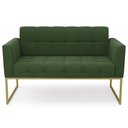 Ver imagem 6 de Sofá Namoradeira Base Industrial Dourado Ana Suede Verde - Ibiza