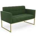 Ver imagem 1 de Sofá Namoradeira Base Industrial Dourado Ana Suede Verde - Ibiza