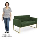 Ver imagem 5 de Sofá Namoradeira Base Industrial Dourado Ana Suede Verde - Ibiza