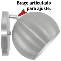 Arandela Retrô Bola Lavabo Banheiro Corredor Sacada Escovado - 4