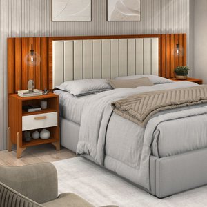 Cabeceira Onix Design Moderno e Funcional em Vários Tamanhos:king/canela