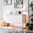 Ver imagem 1 de Buffet 3 Portas Estilo Industrial Amsterdã - Branco Cobre