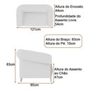 Ver imagem 4 de Poltrona Decorativa 121cm Pugle Linho Camurça Cinza - Sallar Home