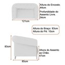 Ver imagem 4 de Poltrona Decorativa 121cm Pugle Linho Camurça Cinza - Sallar Home