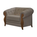 Ver imagem 6 de Poltrona Decorativa 121cm Pugle Linho Camurça Cinza - Sallar Home