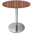 Ver imagem 1 de Mesa Beta Inox 75 Cm (altura) Disco Redondo Tampo Mdp Redondo 80 Cm (larg) X 2,50 Cm (alt) Walnut