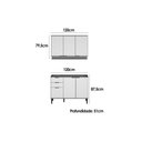 Ver imagem 2 de Cozinha Modulada Completa Alpha 2 Peças (1aéreo+1balcão) C2p53 Freijo/off White - Carraro