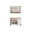 Ver imagem 3 de Cozinha Modulada Completa Alpha 2 Peças (1aéreo+1balcão) C2p53 Freijo/off White - Carraro