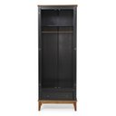 Ver imagem 3 de Guarda Roupa Solteiro Madeira Maciça Rústico 2 Portas 1 Gaveta Preto - Apaixone & Decore