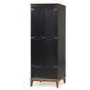 Ver imagem 1 de Guarda Roupa Solteiro Madeira Maciça Rústico 2 Portas 1 Gaveta Preto - Apaixone & Decore