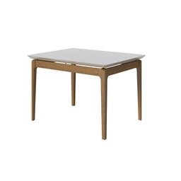 Mesa Wind 1.2 c/ vidro Retangular - Off White/Nature imcal - 1