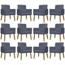 Ver imagem 1 de Kit 12 Poltronas Modernas Mari Suede Cores Pé Palito 30 Cm Castanho
