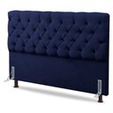 Ver imagem 1 de Cabeceira Cama Box Casal Queen Size Lylla 160cm Capitonê com Frame Suede Azul Marinho - Abmaza
