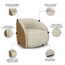 Ver imagem 3 de Poltrona Decorativa Orgânica Giratória Lya M22 Bouclê Bege/sintético Marrom - Mpozenato