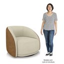 Ver imagem 5 de Poltrona Decorativa Orgânica Giratória Lya M22 Bouclê Bege/sintético Marrom - Mpozenato