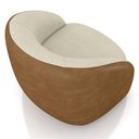 Ver imagem 7 de Poltrona Decorativa Orgânica Giratória Lya M22 Bouclê Bege/sintético Marrom - Mpozenato