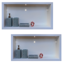 Ver imagem 2 de Kit 02 Nicho de Porcelanato Branco Polido 60x32cm