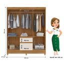 Ver imagem 4 de Guarda Roupa Casal New Cuba e Cômoda Georgia Freijó Off White - Moval