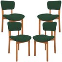 Ver imagem 1 de Kit 04 Cadeiras para Sala de Jantar Cozinha Living Estofada Dara L02 Suede Verde Musgo - Lyam Decor