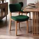 Ver imagem 4 de Kit 04 Cadeiras para Sala de Jantar Cozinha Living Estofada Dara L02 Suede Verde Musgo - Lyam Decor