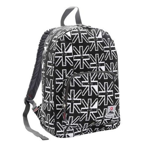 Mochila de Costas Casual Espaçosa Canvas Teen Bandeira Republic Vix Preto