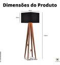 Ver imagem 3 de Luminária De Quarto Sala Abajur Decoração De Chão Elegante Luna:Preto