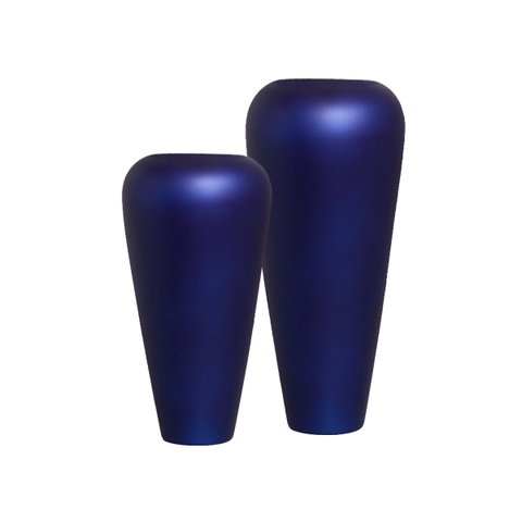 Dupla Vaso de Chão de Cerâmica Azul Royal Atlanta para Decoração de Sala
