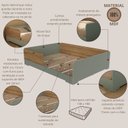 Ver imagem 6 de Cama Infantil Montessoriana Casal Mark em MDF Verde/Verti/Louro Freijó Grann