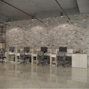 Ver imagem 1 de Conjunto de Escritório Noruega 3 Livreiro 1 Buffet e 4 Mesas 90cm - Via Nossa - Off White e Cedro