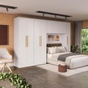 Ver imagem 1 de Quarto Modulado Adapt 9 Portas 2 Gavetas MDP 349cm Branco