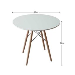 Mesa de Jantar Redonda Eames 80cm Travel Max - Branco - 1