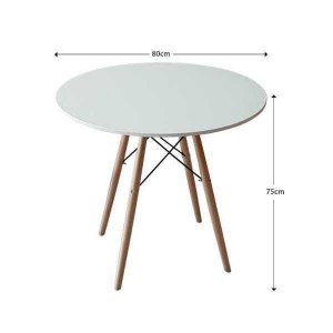 Mesa de Jantar Redonda Eames 80cm Travel Max - Branco