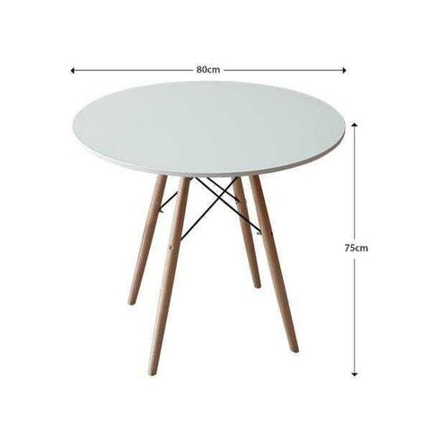 Mesa de Jantar Redonda Eames 80cm Travel Max - Branco