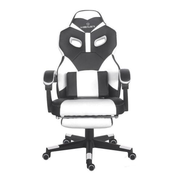 Cadeira Gamer com Apoio de Pés Tanker Healer Branca - 2