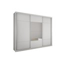 Ver imagem 1 de Guarda Roupas 3 Portas de Correr e 4 Gavetas C/ Espelho Arezzo Plus Branco - Novo Horizonte