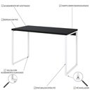 Ver imagem 3 de Mesa Kuadra Office 120x60x75cm Preto Ônix/est.branca