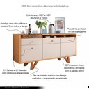 Ver imagem 3 de Conjunto Decorativo Cristaleira C/adega e Buffet Aparador C/bandeja Lateral Aura/sollare Cinamomo/of