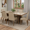 Ver imagem 1 de Conjunto Sala de Jantar Tampo de Vidro 6 Cadeiras Rustic/Cinza/Imperial Pienza Madesa